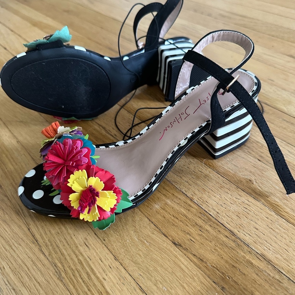 Betsy Johnson’s floral sandals, size 6